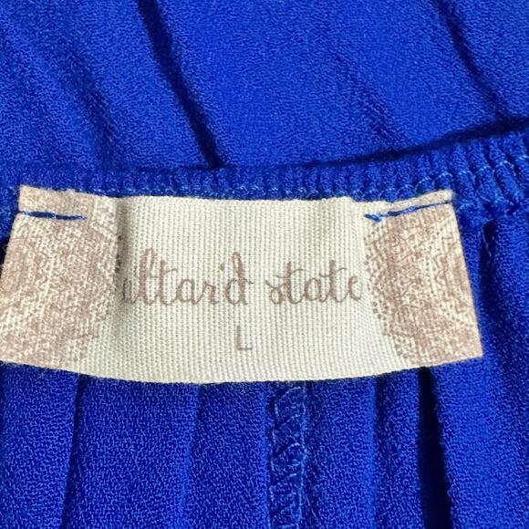 Altar'd State Womens Top Size Large Blue Coquette Beachy Coastal Travel Ruffled - Picture 8 of 12